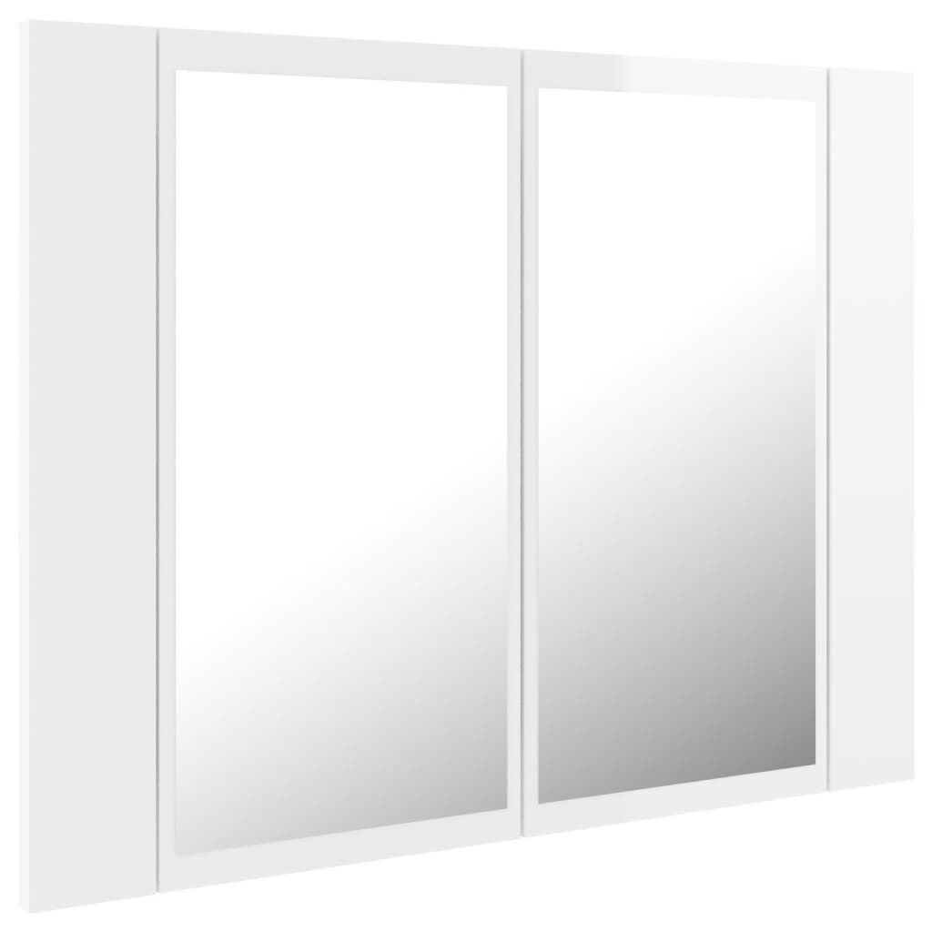 vidaXL Καθρέφτης Μπάνιου με LED Γυαλιστερό Λευκό 60x12x45 εκ.Ακρυλικός
