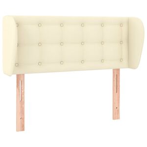 vidaXL Κεφαλάρι με Πτερύγια Κρεμ 83x23x78/88 εκ. Συνθετικό Δέρμα