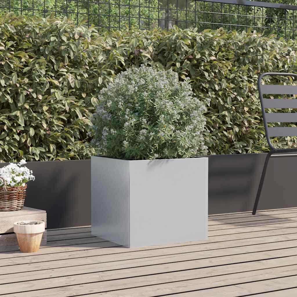 vidaXL Ζαρντινιέρα Ασημί 32 x 30 x 29 εκ. από Γαλβανισμένο Χάλυβα