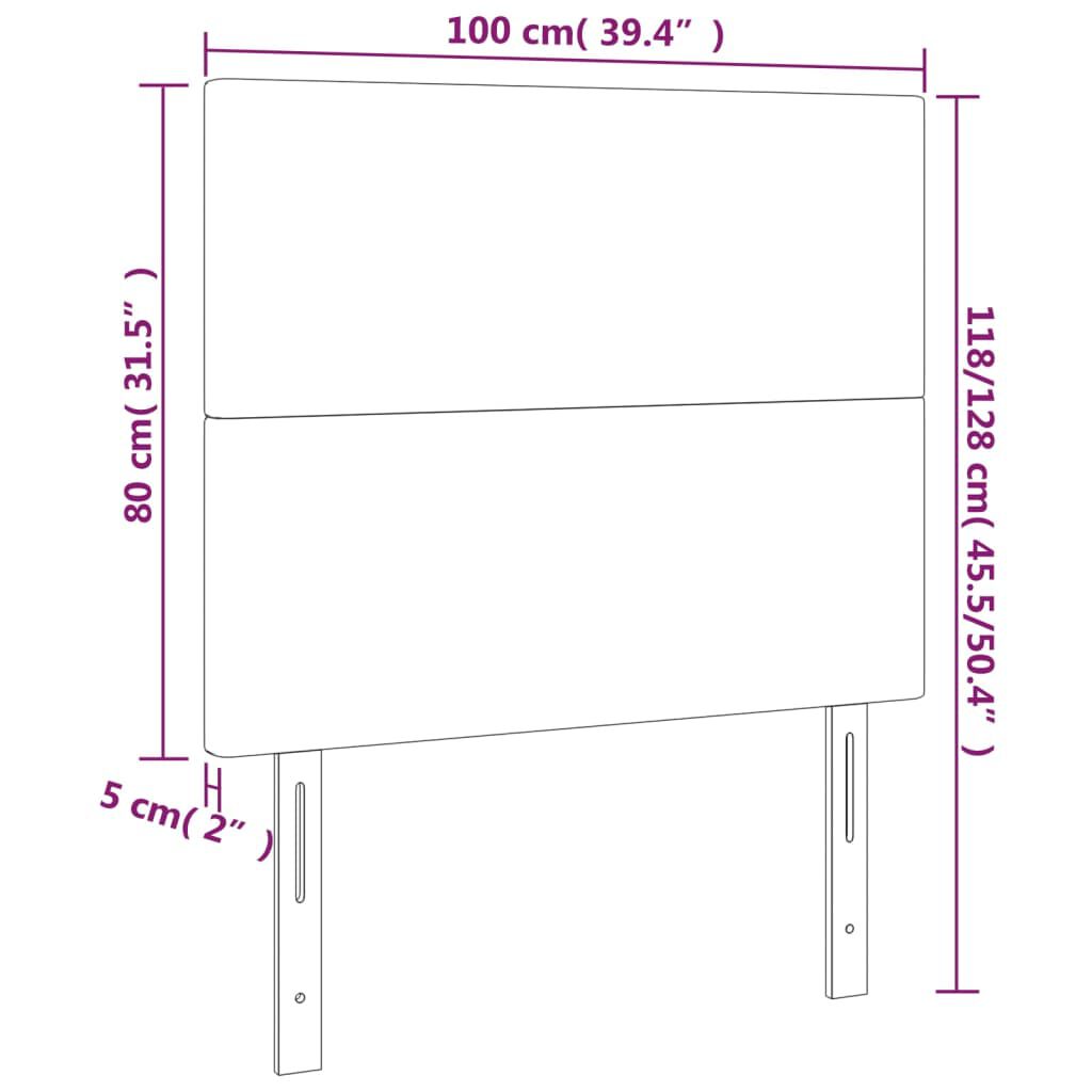 vidaXL Κεφαλάρια Κρεβατιού 2 τεμ. Αν. Γκρι 100x5x78/88 εκ. Βελούδινο