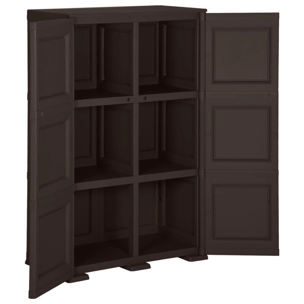vidaXL Πλαστικό Ντουλάπι Καφέ 79 x 43 x 125 εκ. με Σχέδιο Ξύλου