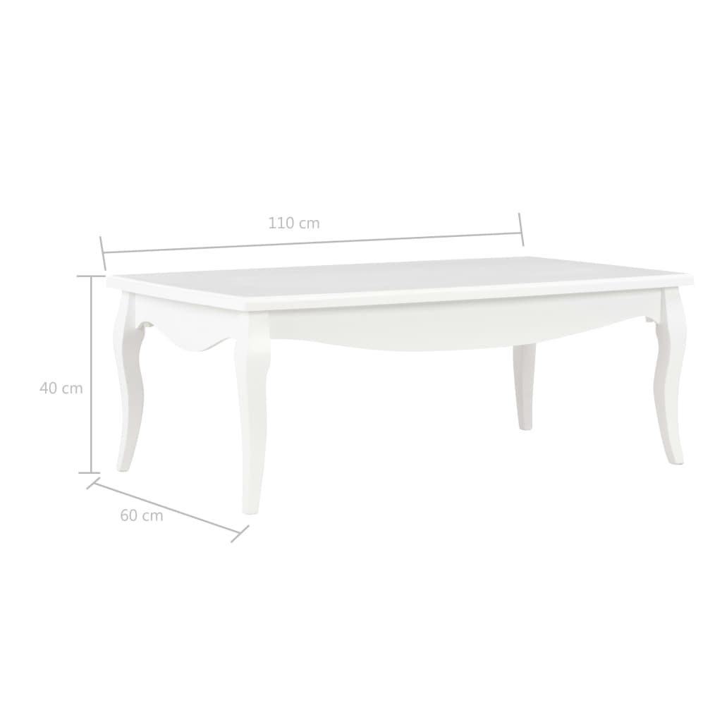 vidaXL Τραπεζάκι Σαλονιού Λευκό 110x60x40 εκ. από Μασίφ Ξύλο Πεύκου