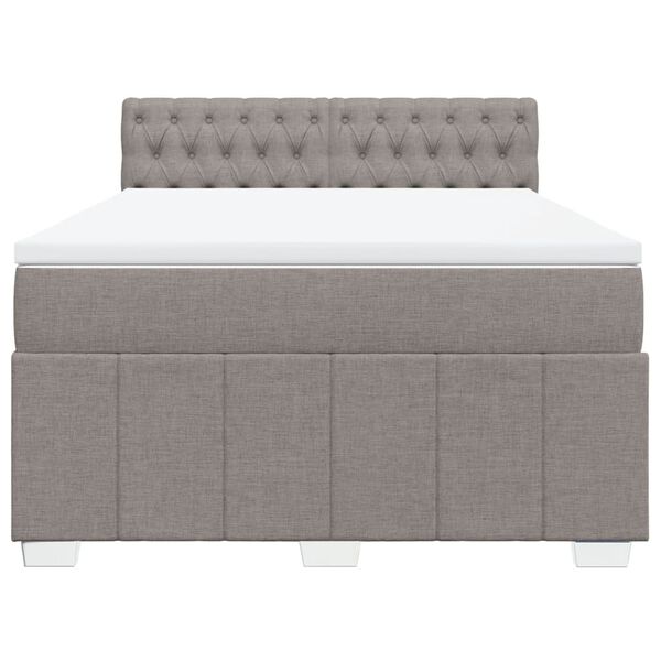 vidaXL Κρεβάτι Boxspring με Στρώμα Taupe 140x200 εκ. Υφασμάτινο
