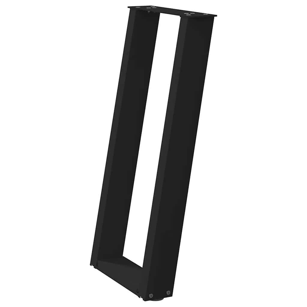 vidaXL Πόδια Κονσόλας σε Σχήμα U 2 τεμ. Μαύρο 28x(72-73) εκ. Ατσάλι