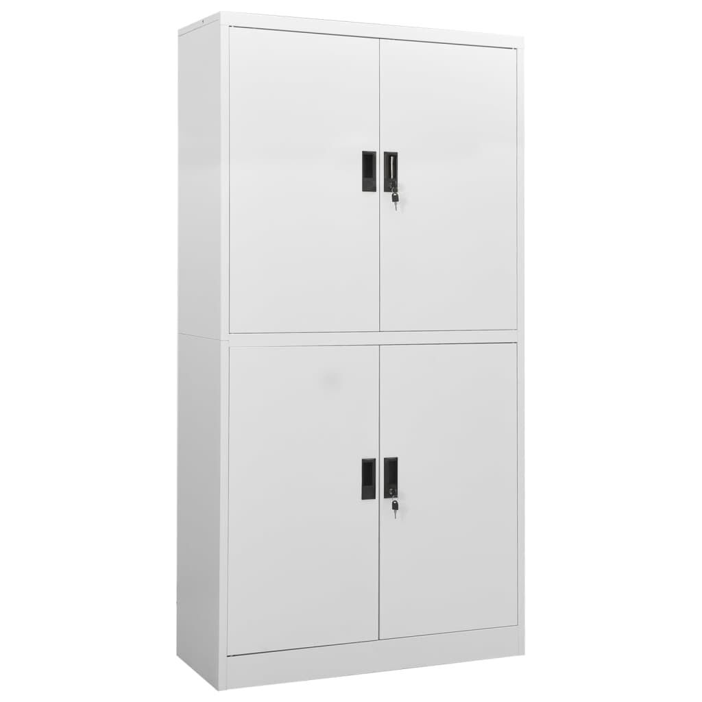 vidaXL Ντουλάπα Γραφείου 90 x 40 x 180 εκ. Ανοιχτό Γκρι Ατσάλινη