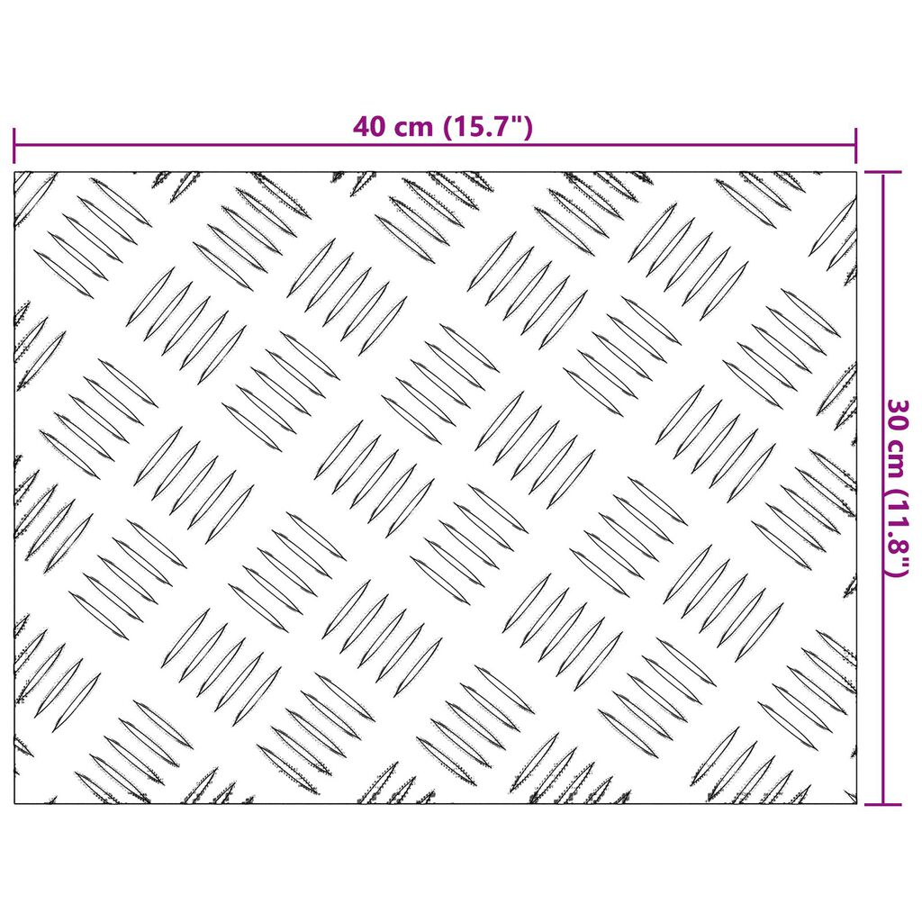 vidaXL Αλουμινένια Checker Plates - 2 Πακέτο, Αντιολισθητικά, 40x30 εκ.