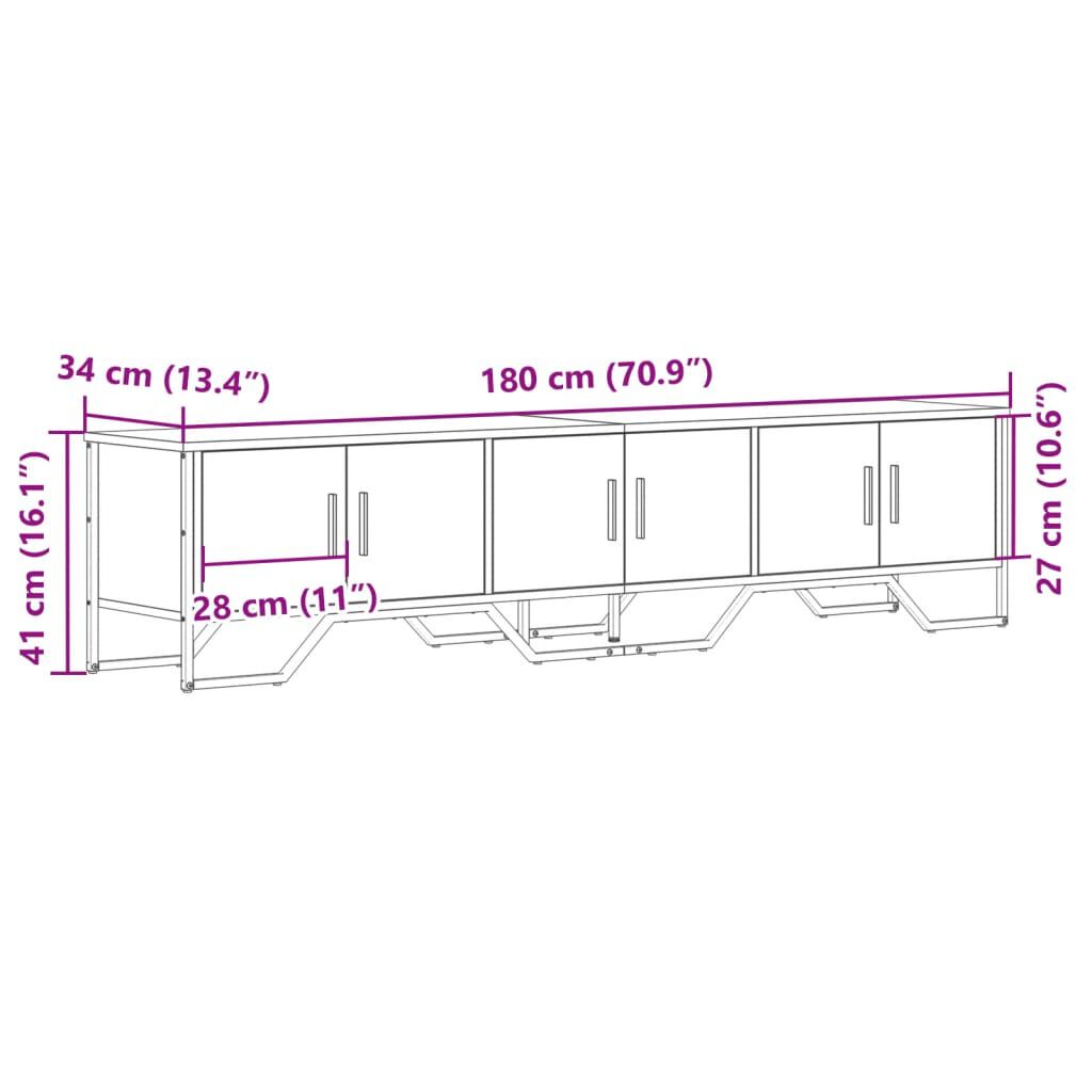 vidaXL Έπιπλο Τηλεόρασης Sonoma Δρυς 180x34x41 εκ. Επεξεργασμένο Ξύλο
