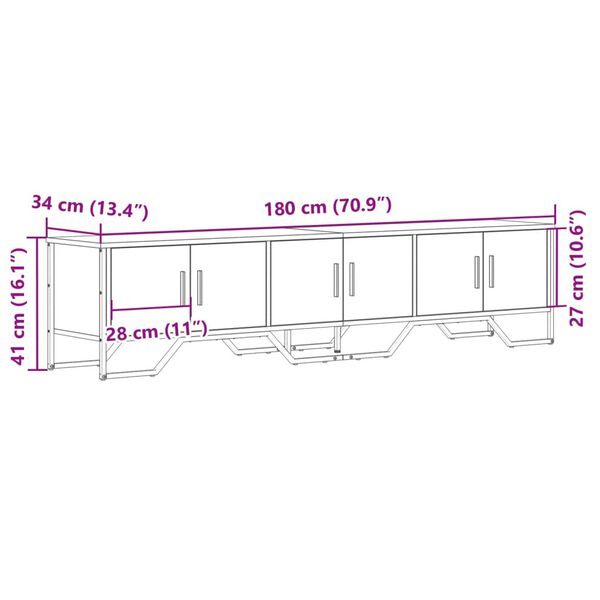 vidaXL Έπιπλο Τηλεόρασης Sonoma Δρυς 180x34x41 εκ. Επεξεργασμένο Ξύλο