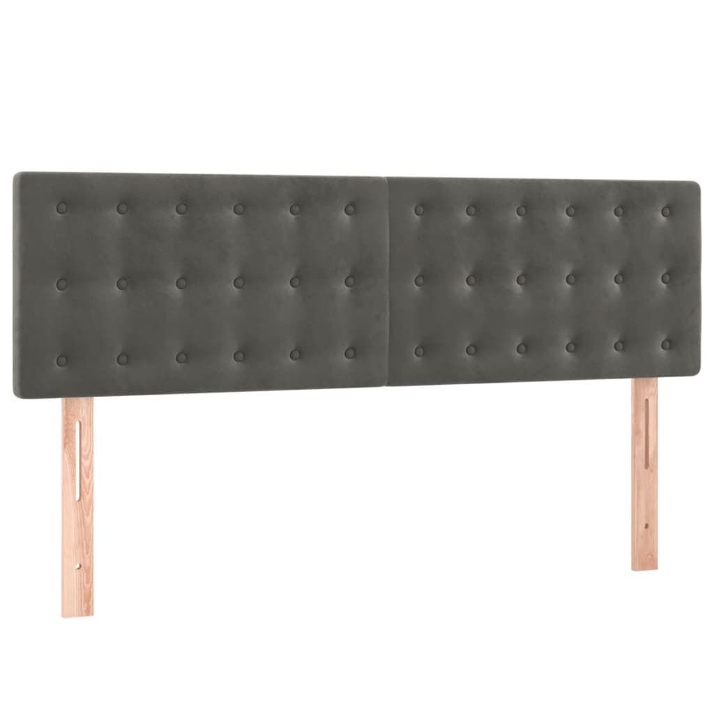 vidaXL Κεφαλάρια Κρεβατιού 2 τεμ. Σκ. Γκρι 72x5x78/88 εκ. Βελούδινα
