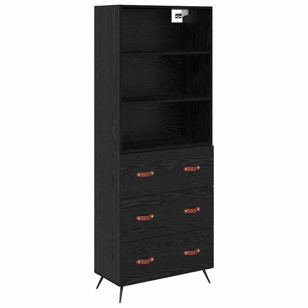 vidaXL Highboard &Mu;&alpha;ύ&rho;&eta; &delta;&rho;&upsilon;&sigmaf; 69,5 x 34 x 180 &epsilon;&kappa;. &Epsilon;&pi;&epsilon;&xi;&epsilon;&rho;&gamma;&alpha;&sigma;&mu;έ&nu;&omicron; &xi;ύ&lambda;&omicron;