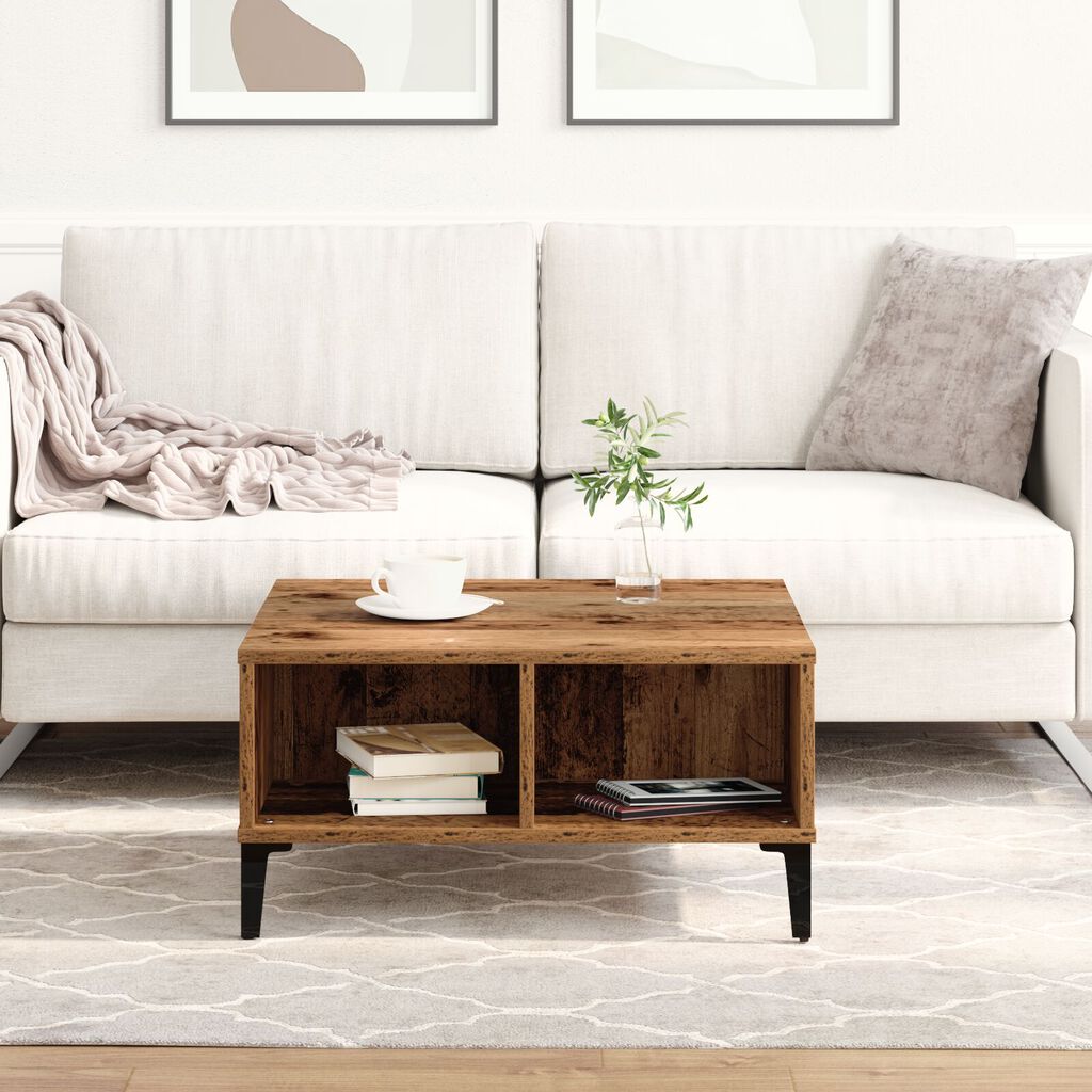 vidaXL Τραπέζι καφέ Παλιού Ξύλου 60x60x30 εκ. Κατασκευασμένο Ξύλο