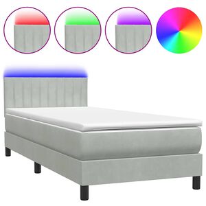 vidaXL &Kappa;&rho;&epsilon;&beta;ά&tau;&iota; Boxspring &mu;&epsilon; &Sigma;&tau;&rho;ώ&mu;&alpha; & LED &Alpha;&nu;&omicron;&iota;&chi;&tau;ό &Gamma;&kappa;&rho;&iota; 80x210 &epsilon;&kappa;. &Beta;&epsilon;&lambda;&omicron;ύ&delta;&iota;&nu;&omicron;