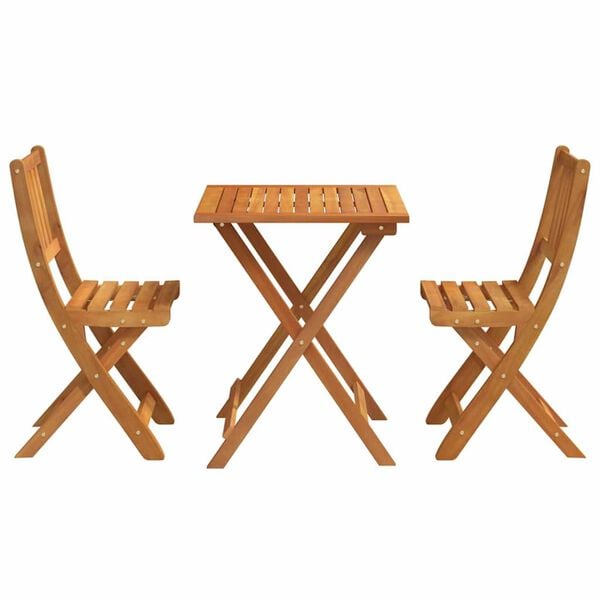 vidaXL Σετ μπιστρό 3 pcs Καφέ Μασίφ ξύλο ακακίας
