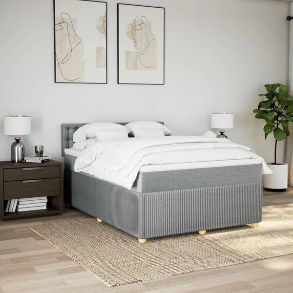 vidaXL &Kappa;&rho;&epsilon;&beta;ά&tau;&iota; Boxspring &mu;&epsilon; &Sigma;&tau;&rho;ώ&mu;&alpha; &Alpha;&nu;&omicron;&iota;&chi;&tau;ό &Gamma;&kappa;&rho;&iota; 140x200 &epsilon;&kappa;. &Upsilon;&phi;&alpha;&sigma;&mu;ά&tau;&iota;&nu;&omicron;
