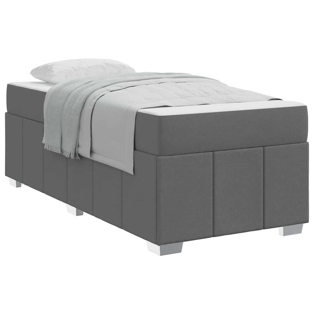 vidaXL Σκελετός Κρεβατιού Σκούρο γκρι 90 x 200 cm ύφασμα