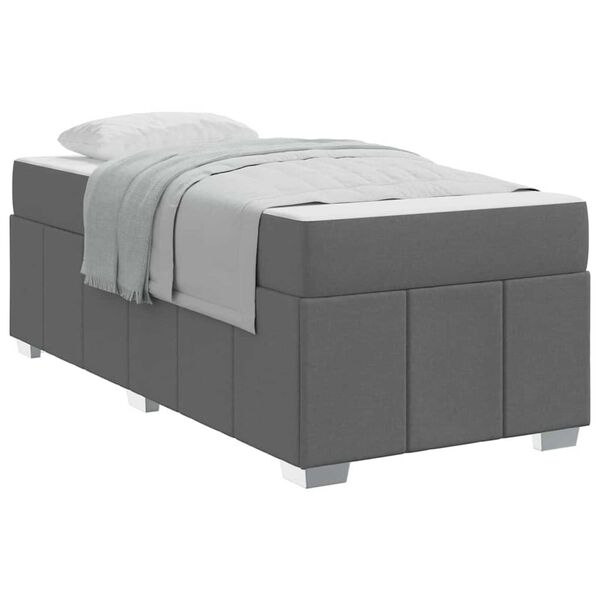 vidaXL Σκελετός Κρεβατιού Σκούρο γκρι 90 x 200 cm ύφασμα