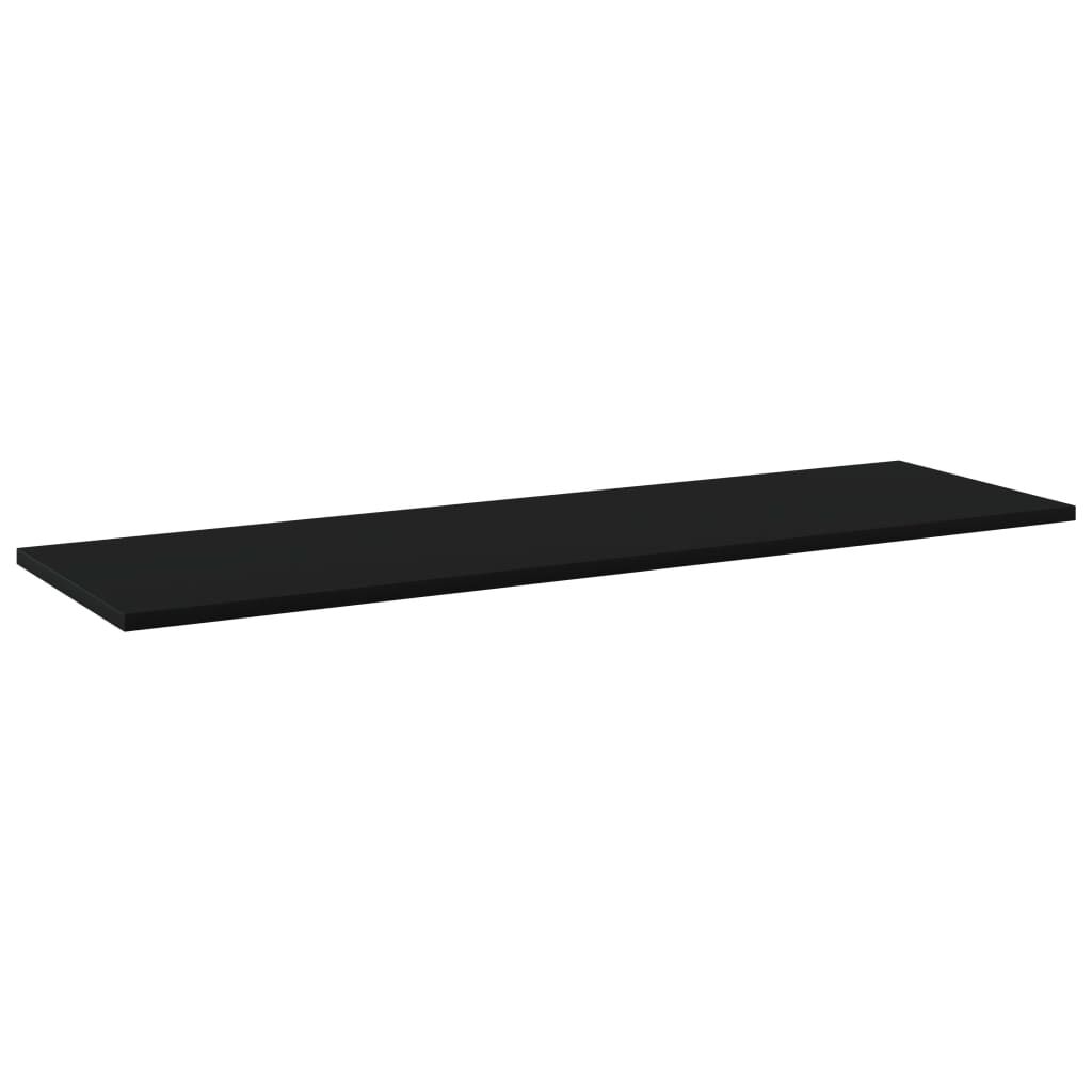 vidaXL Ράφια Βιβλιοθήκης 4 τεμ. Μαύρα 100x30x1,5 εκ. από Μοριοσανίδα