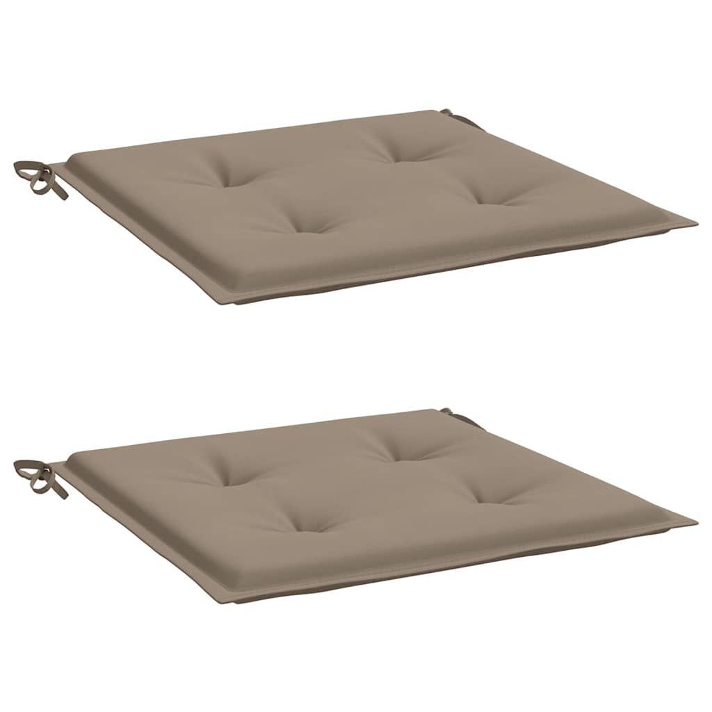 vidaXL Μαξιλάρια Καρέκλας Κήπου 2 τεμ. Taupe 40x40x4 εκ. Υφασμάτινα