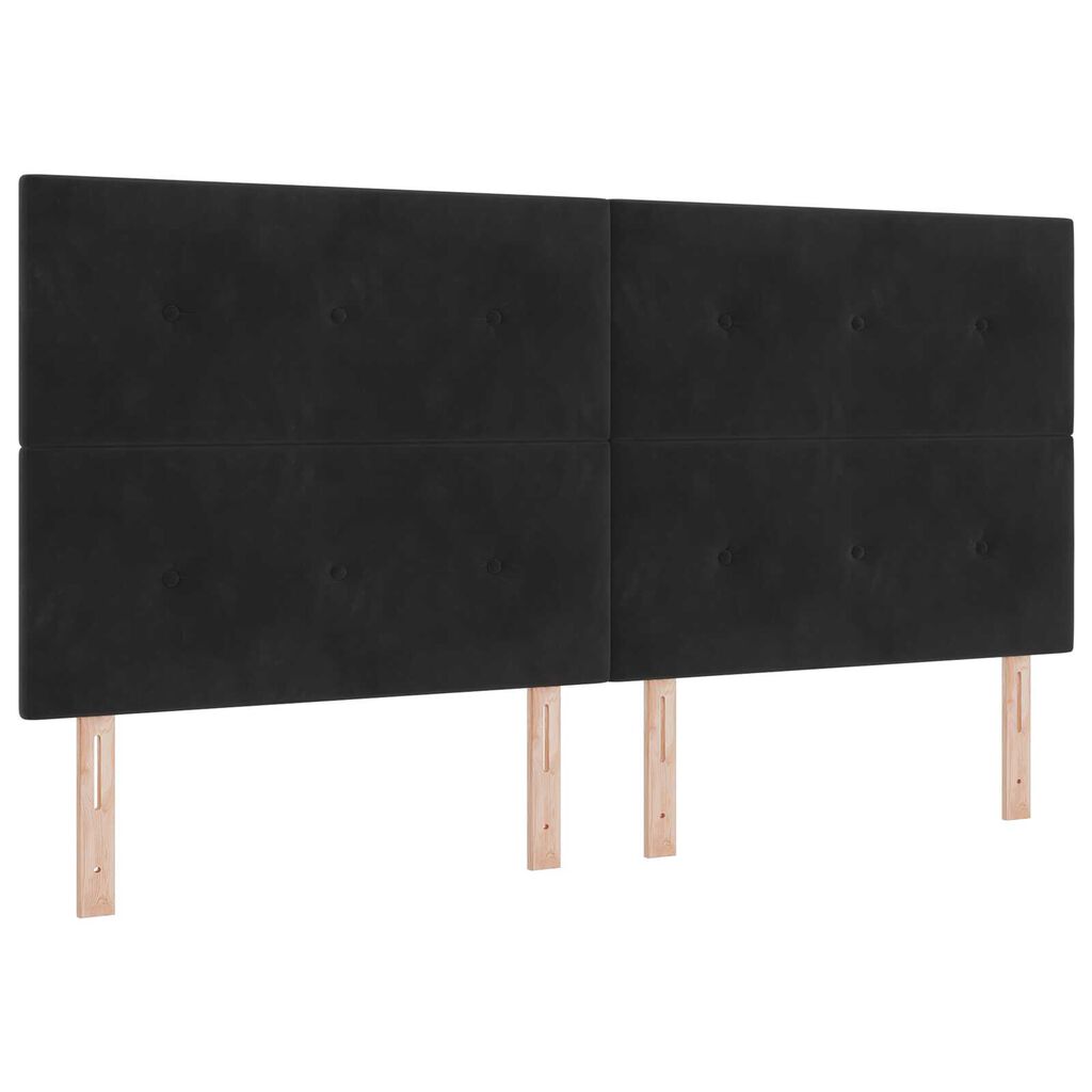 κρεβάτι Box Spring vidaXL με στρώμα Μαύρο 200x200 εκ Βελούδο