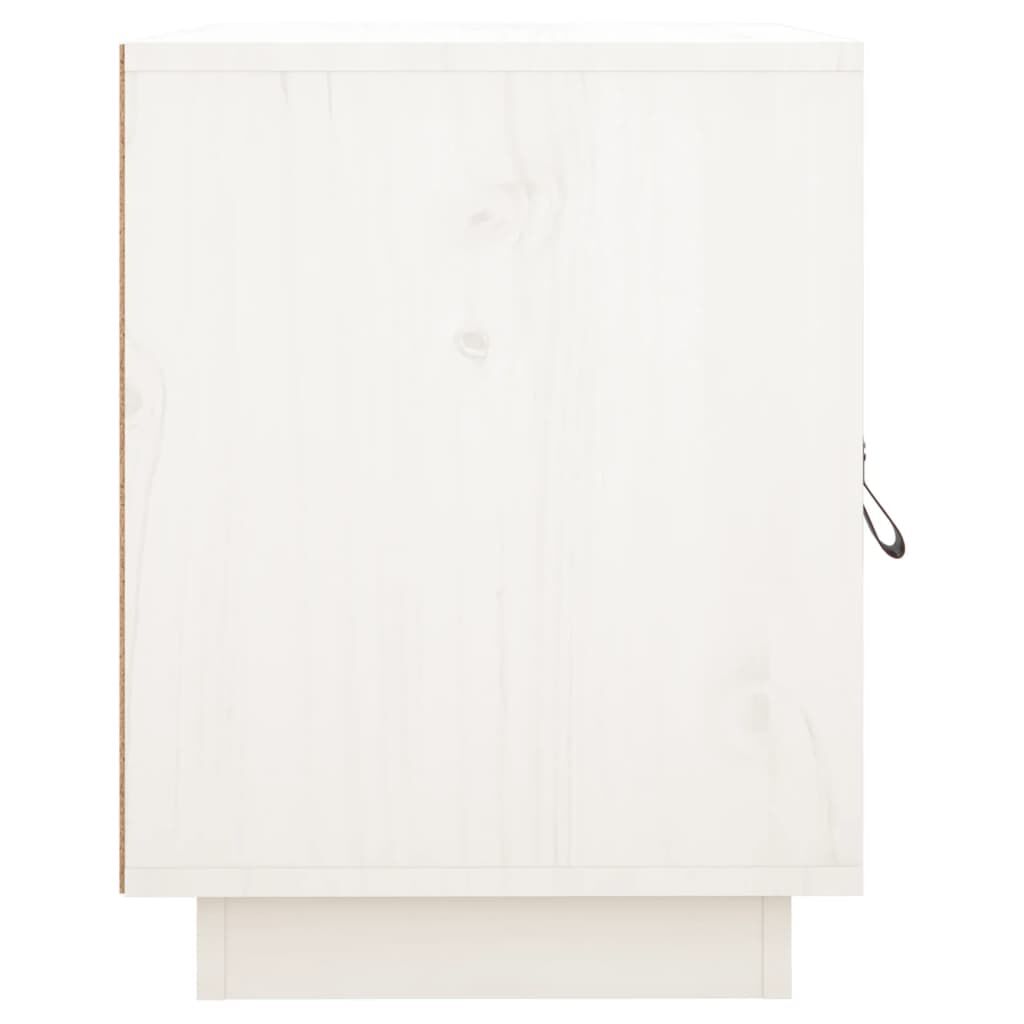 vidaXL Κομοδίνο Λευκό 40 x 34 x 45 εκ. από Μασίφ Ξύλο Πεύκου