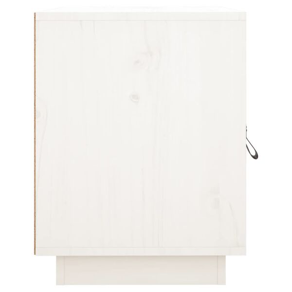 vidaXL Κομοδίνο Λευκό 40 x 34 x 45 εκ. από Μασίφ Ξύλο Πεύκου