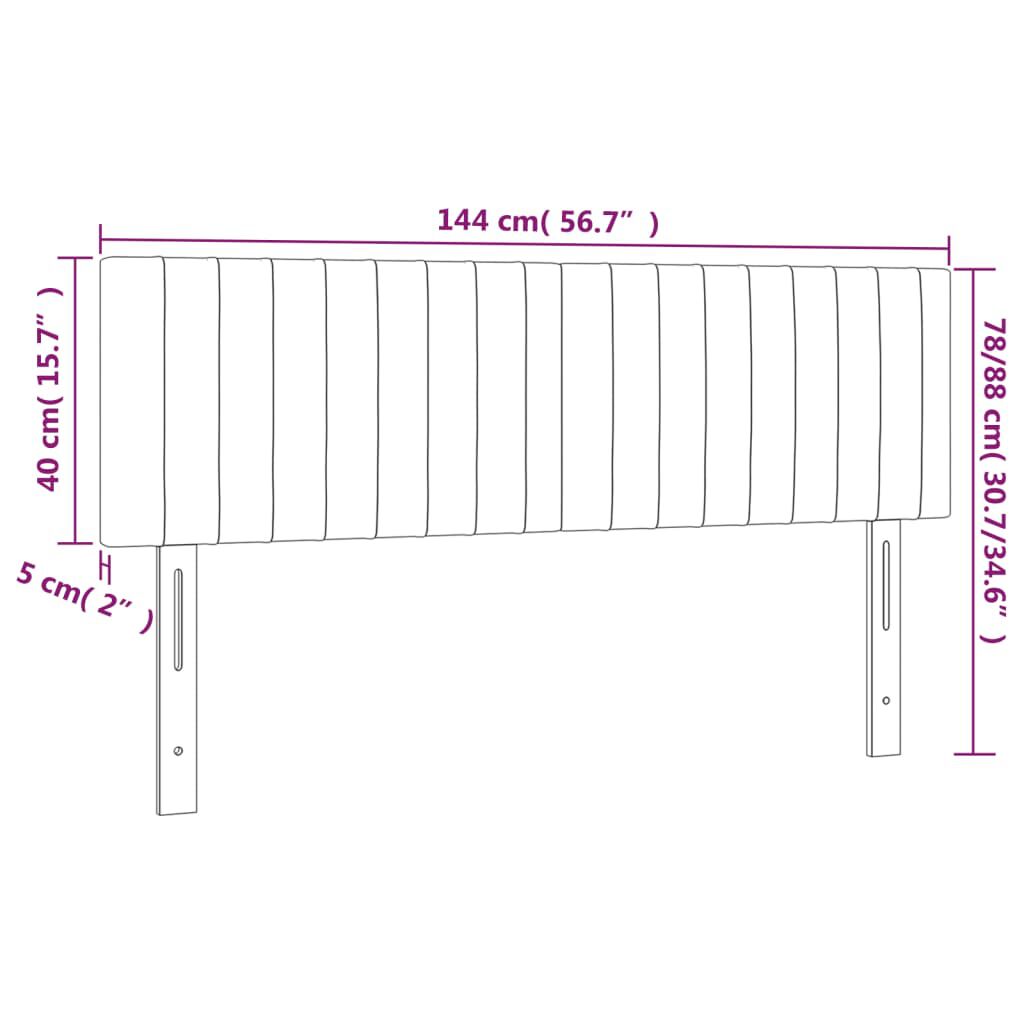 vidaXL Κεφαλάρια Κρεβατιού 2 τεμ. Αν. Γκρι 72x5x78/88 εκ. Βελούδινα