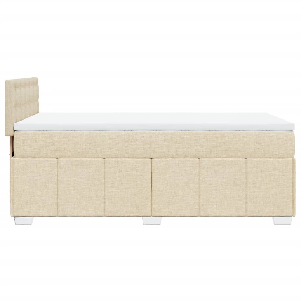 vidaXL Κρεβάτι Boxspring με Στρώμα Κρεμ 90x190 εκ.Υφασμάτινο