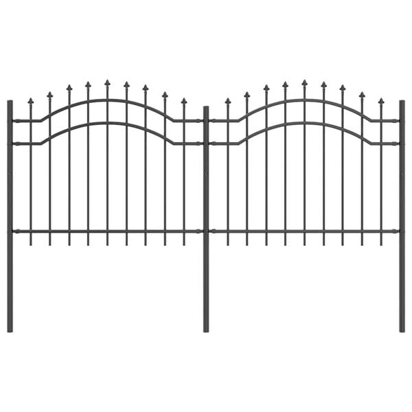 vidaXL Φράχτης Κήπου Γκρι 140 cm Ατσάλι με Επικάλυψη Πούδρας