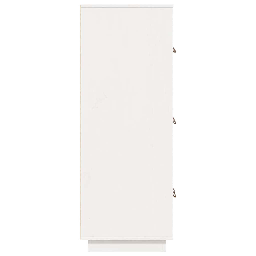 vidaXL Ντουλάπι Ψηλό Λευκό 67 x 40 x 108,5 εκ. από Μασίφ Ξύλο Πεύκου