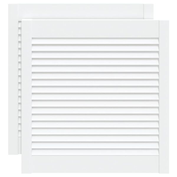 vidaXL Πορτάκια με Περσίδες 2 Τεμ. Λευκά 61,5x59,4εκ Μασίφ Ξύλο Πεύκου