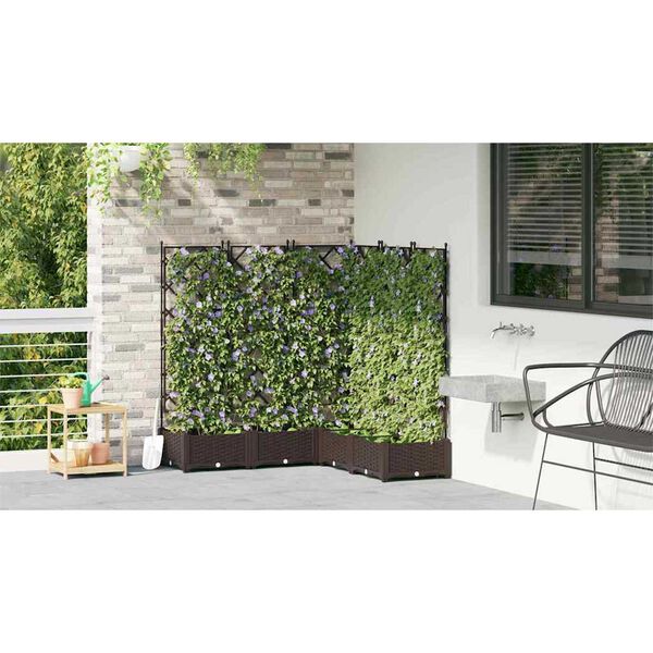 vidaXL Κηποτινάκι με Τρέλα 5 pcs Καφέ 120 x 120 x 125.5 εκ. PP