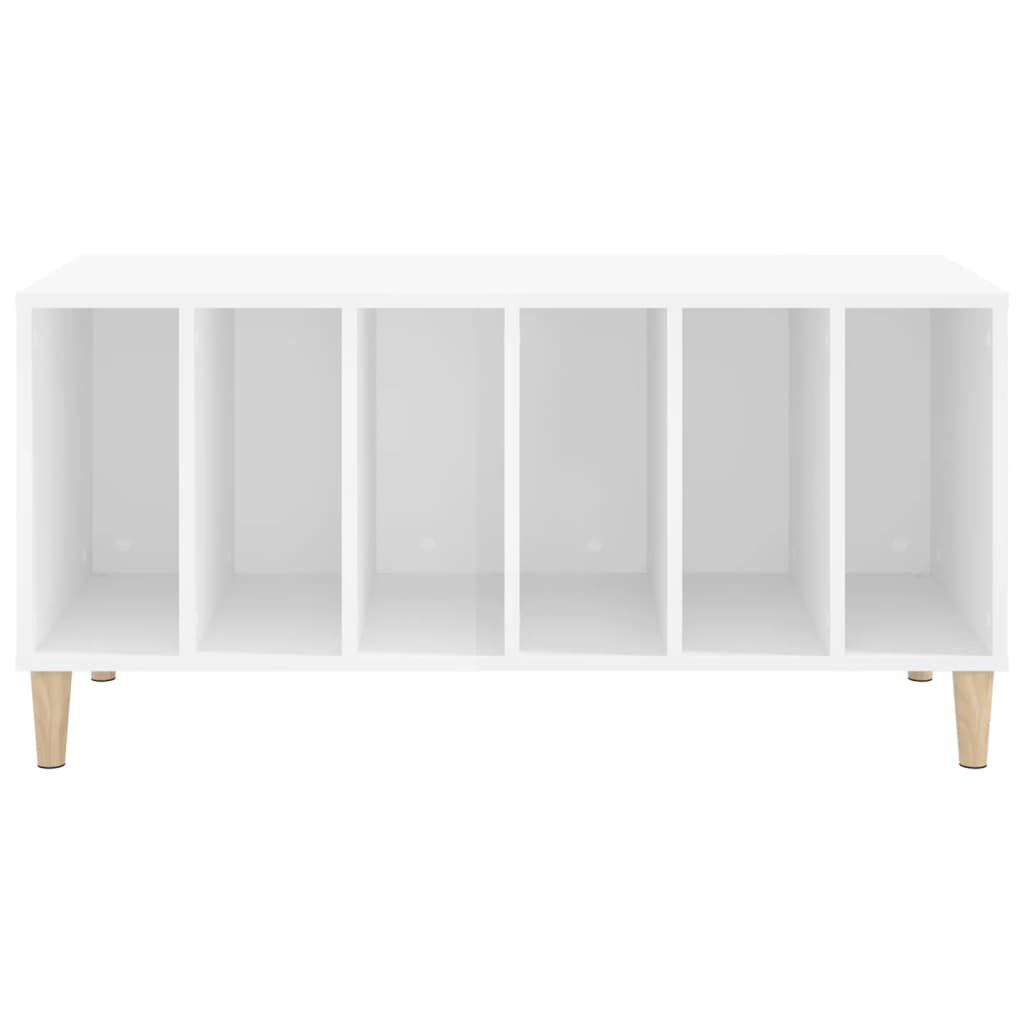 vidaXL Έπιπλο Δίσκων Γυαλ. Λευκό 100x38x48 εκ. από Επεξεργασμένο Ξύλο