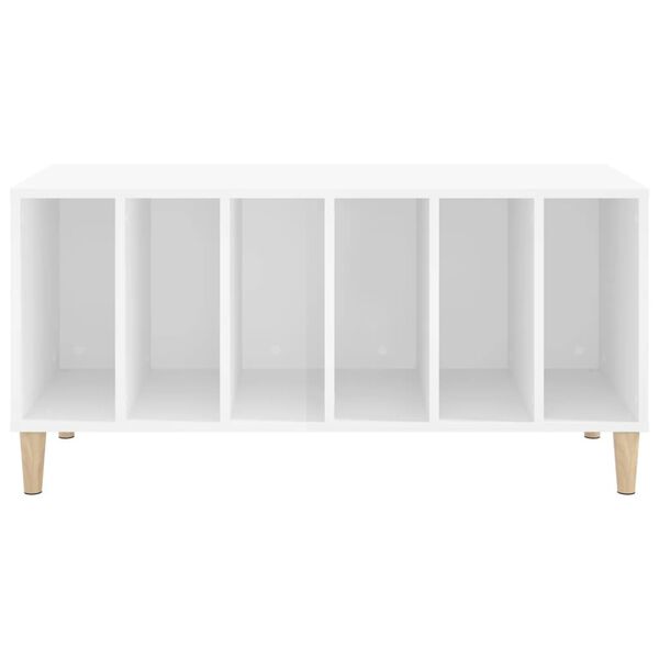 vidaXL Έπιπλο Δίσκων Γυαλ. Λευκό 100x38x48 εκ. από Επεξεργασμένο Ξύλο