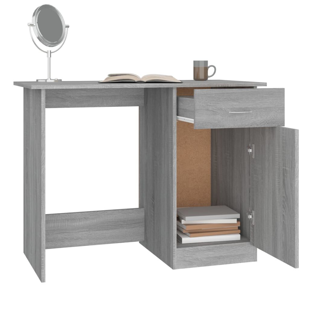 vidaXL Γραφείο Γκρι Sonoma 100x50x76 εκ. από Επεξεργασμένο Ξύλο