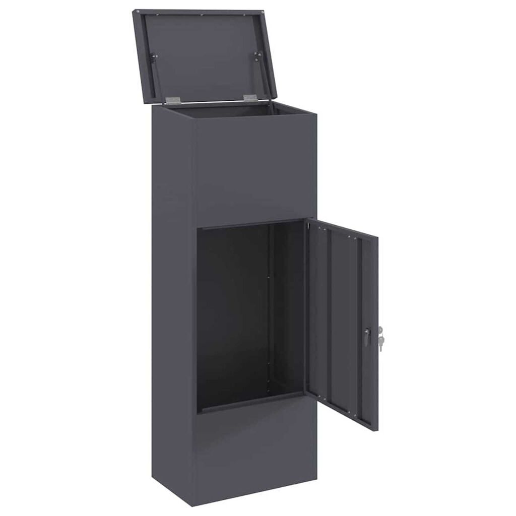 vidaXL Θυρίδα Πακέτων Ανθρακί 44.5 x 29 x 110.5 εκ Ατσάλι