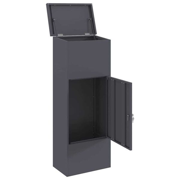 vidaXL Θυρίδα Πακέτων Ανθρακί 44.5 x 29 x 110.5 εκ Ατσάλι