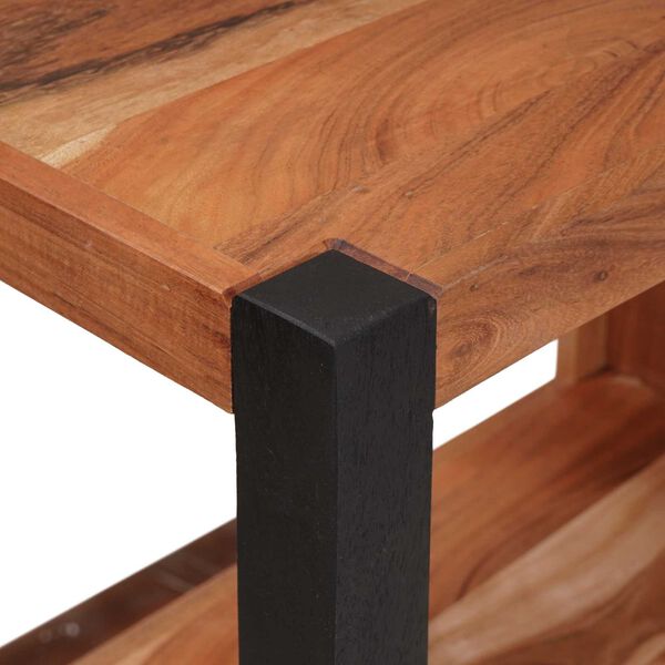 vidaXL Βιβλιοθήκη Καφέ, Μαύρο 50 x 30 x 110 εκ Στερεό Ξύλο Ακακίας