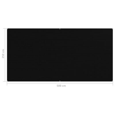 vidaXL Χαλί Σκηνής Μαύρο 250 x 500 εκ.