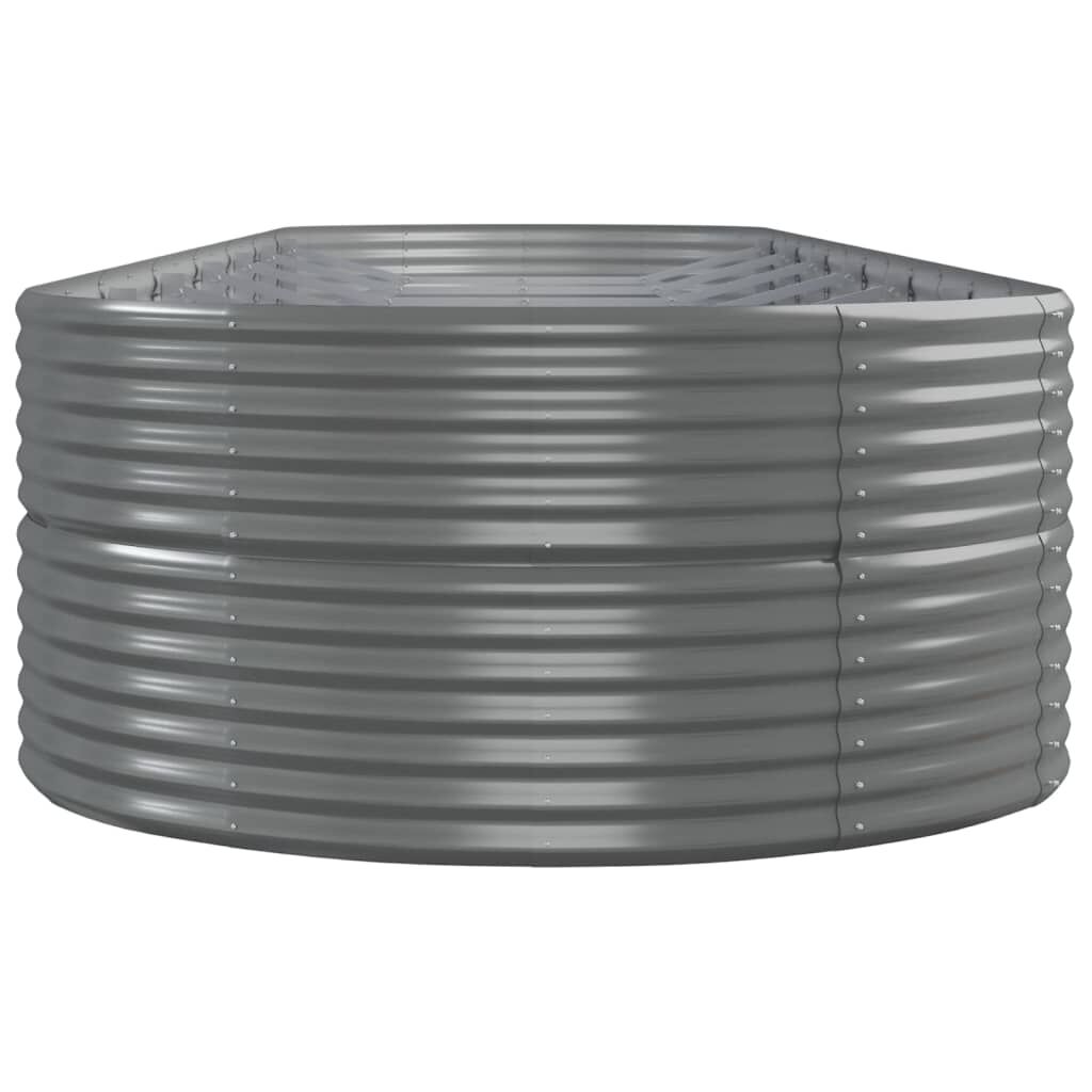 vidaXL Ζαρντινιέρα Γκρι 584x140x68 εκ. Ατσάλι με Ηλεκτρ. Βαφή Πούδρας