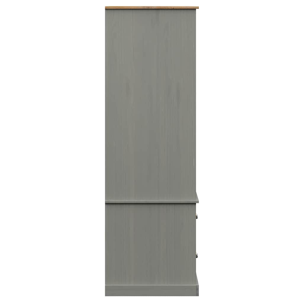 vidaXL Ντουλάπα VIGO Γκρι 90 x 55 x 170 εκ. από Μασίφ Ξύλο Πεύκου