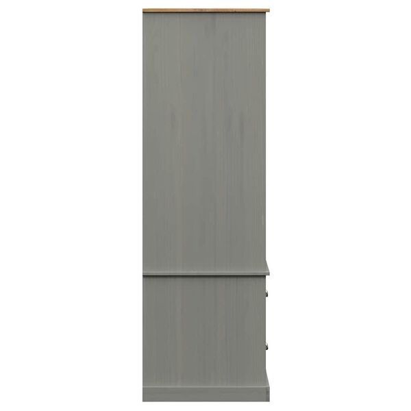 vidaXL Ντουλάπα VIGO Γκρι 90 x 55 x 170 εκ. από Μασίφ Ξύλο Πεύκου