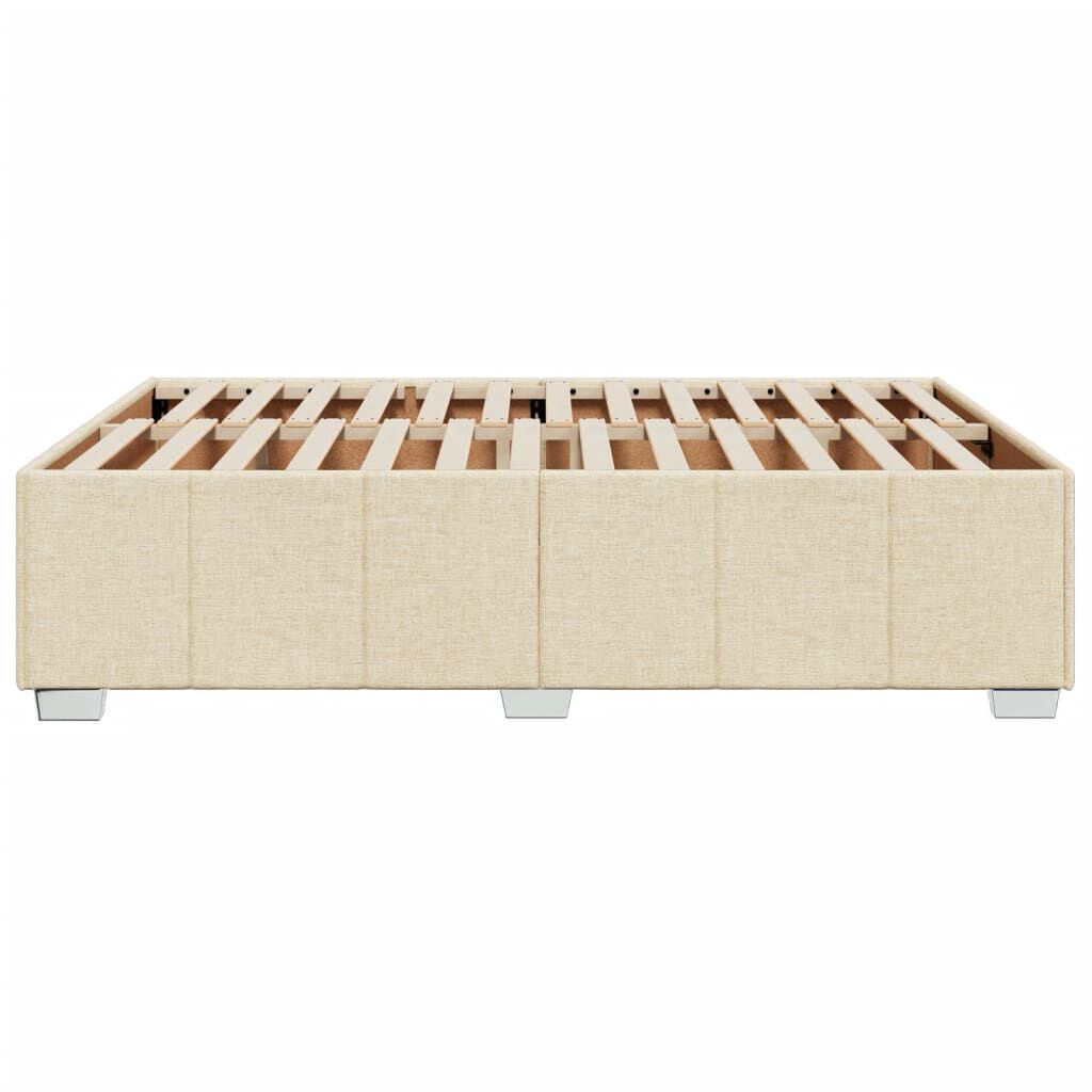 vidaXL Σκελετός Κρεβατιού Χωρίς Στρώμα Κρεμ 140x200 εκ.Υφασμάτινο
