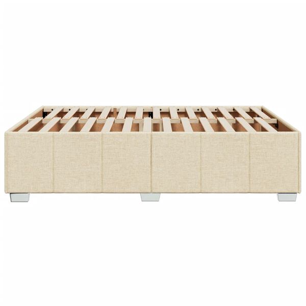 vidaXL Σκελετός Κρεβατιού Χωρίς Στρώμα Κρεμ 140x200 εκ.Υφασμάτινο