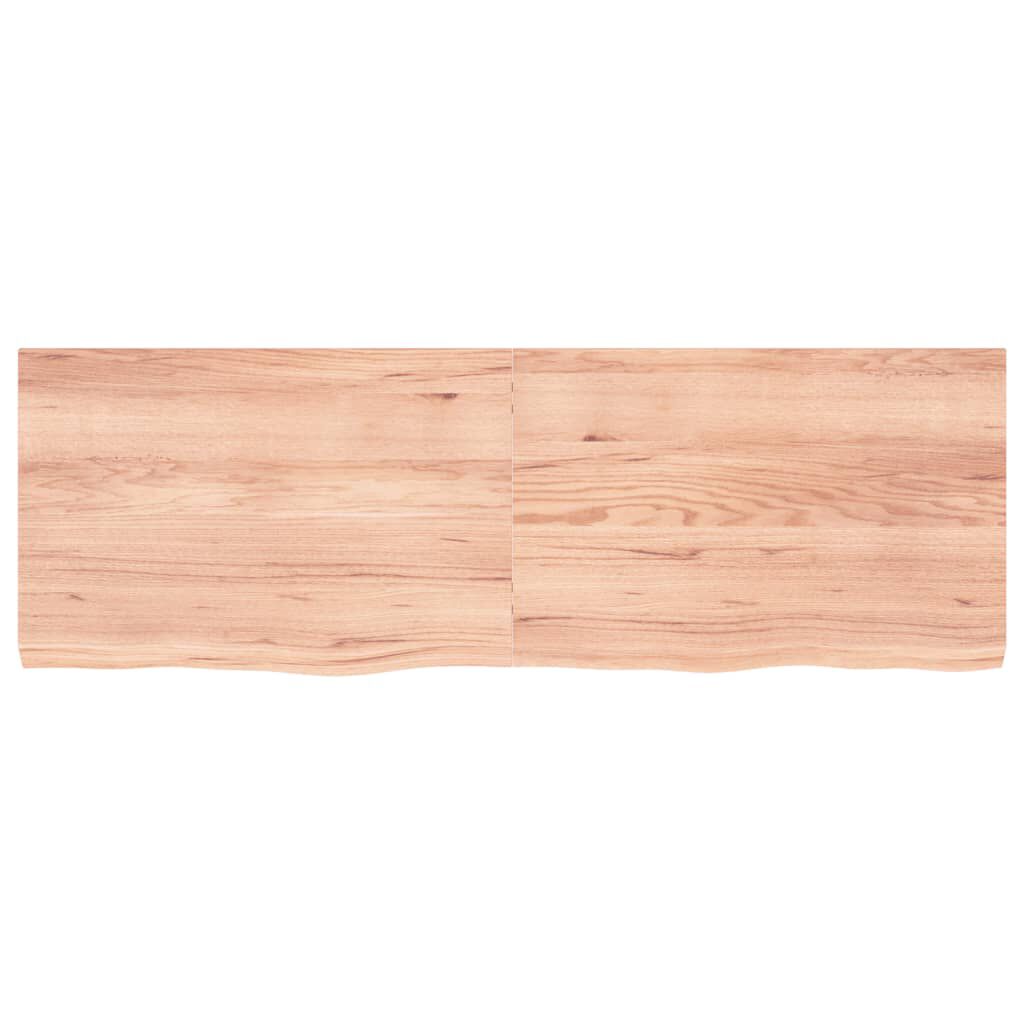 vidaXL Ράφι Τοίχου Ανοιχτό Καφέ 180x60x(2-6)εκ. Επεξ. Μασίφ Ξύλο Δρυός