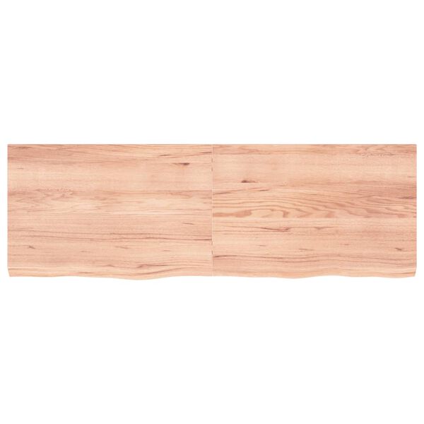 vidaXL Ράφι Τοίχου Ανοιχτό Καφέ 180x60x(2-6)εκ. Επεξ. Μασίφ Ξύλο Δρυός