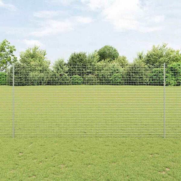 vidaXL Πό posts φράχτη 44 pcs Ασημί 200 cm Ατσάλι