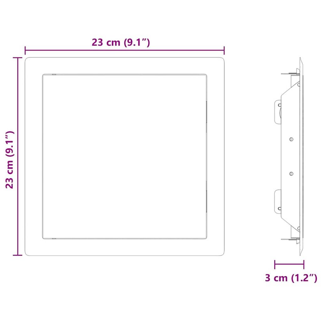 vidaXL Πάνελ Πρόσβασης 2 pcs Λευκό 20 x 20 cm Ατσάλι