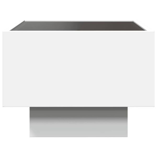 vidaXL Τραπέζι Βοηθητικό με LED Λευκό 40x40x30 εκ. Επεξεργασμένο Ξύλο