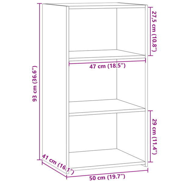 vidaXL Ντουλάπι Γκρι Sonoma 50x41x93 εκ. από Επεξεργ. Ξύλο