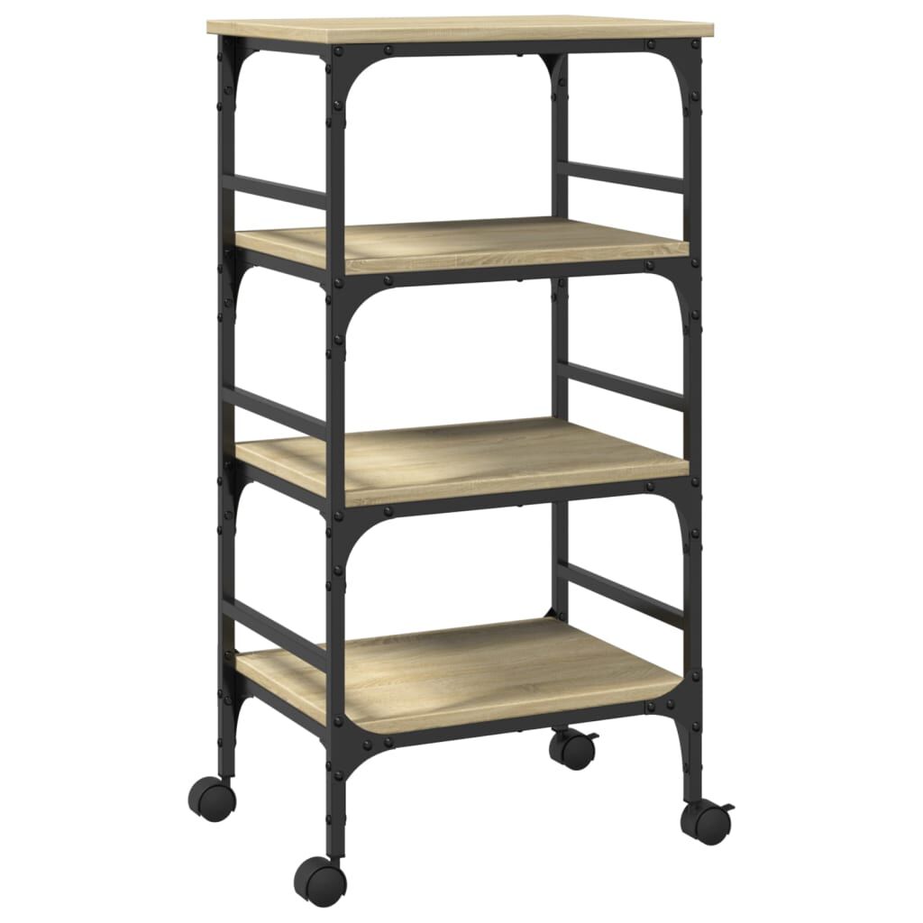 vidaXL Τρόλεϊ Κουζίνας Sonoma Δρυς 45x35x89,5 εκ. Επεξεργασμένο Ξύλο